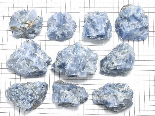 【動画】【1点もの】天然ブルーカルサイト ラフロック(原石) 10個セット NO.5 サムネイル2