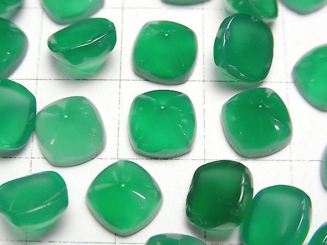 【動画】宝石質グリーンオニキスAAA シュガーローフカット8×8mm 2個 サムネイル2