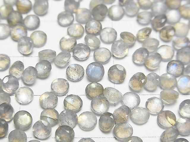 【動画】宝石質ラブラドライトAAA- ルース ラウンドファセットカット4×4mm 10粒 サムネイル2