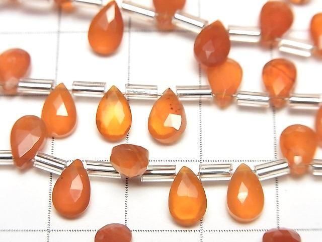 【動画】宝石質カーネリアンAAA ペアシェイプ ブリオレットカット8×5mm 1連(18粒) サムネイル2