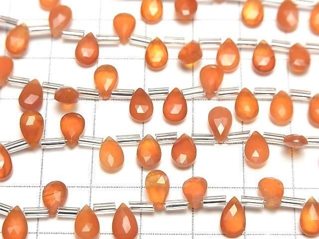 【動画】宝石質カーネリアンAAA ペアシェイプ ブリオレットカット8×5mm 1連(18粒) サムネイル3