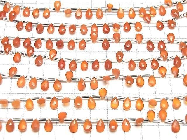 【動画】宝石質カーネリアンAAA ペアシェイプ ブリオレットカット8×5mm 1連(18粒) サムネイル4