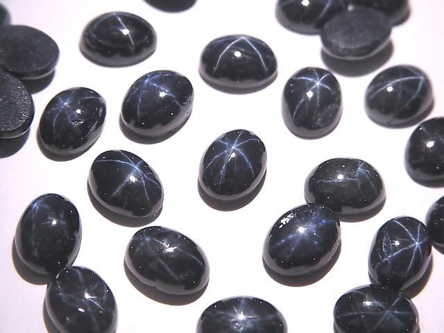 【動画】アフリカ産スターサファイアAAA- オーバル カボション8×6mm 1個の画像