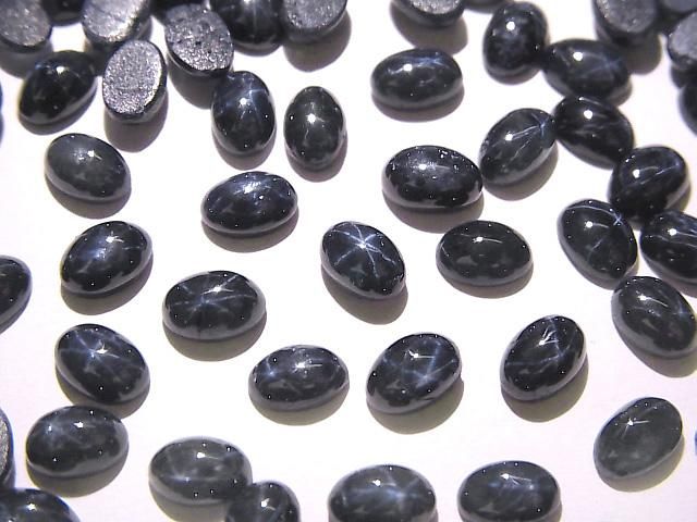 【動画】アフリカ産スターサファイアAAA- オーバル カボション6×4mm 3個の画像