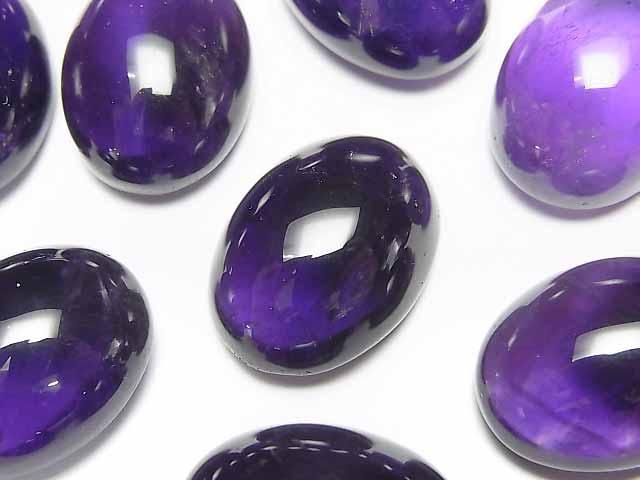 【動画】ザンビア産アメジストAA++ オーバル カボション20×15mm 1個の画像