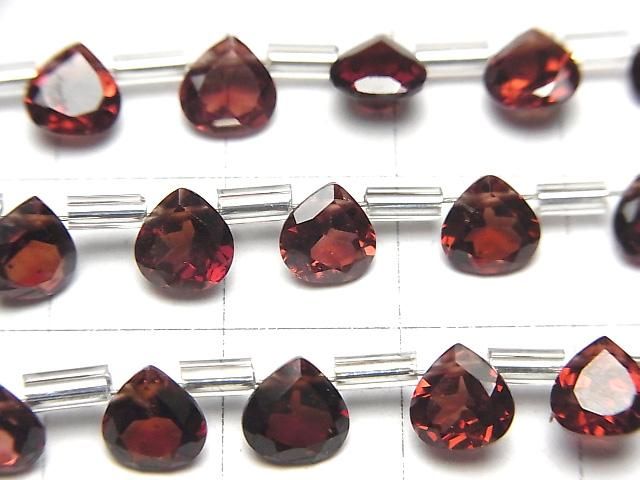 【動画】宝石質モザンビーク産ガーネットAAA マロン ファセットカット6×6mm 1連(18粒) サムネイル2