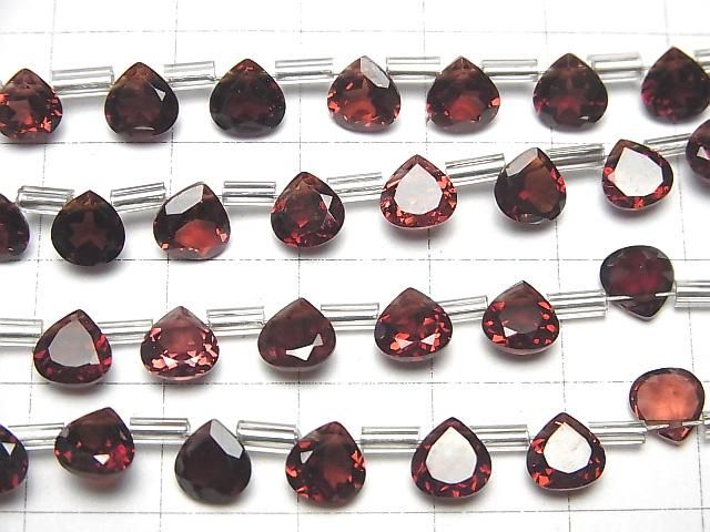 【動画】宝石質モザンビーク産ガーネットAAA マロン ファセットカット6×6mm 1連(18粒) サムネイル3