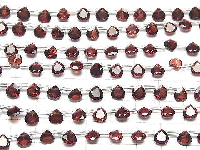 【動画】宝石質モザンビーク産ガーネットAAA マロン ファセットカット6×6mm 1連(18粒) サムネイル4