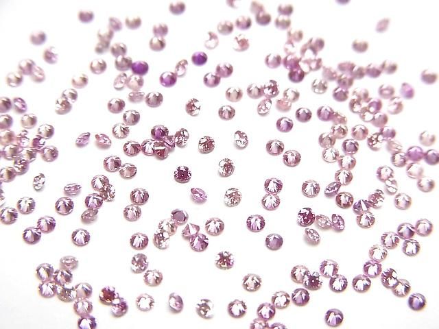 【動画】ラボグロウンダイヤモンド ラウンドファセットカット1.5×1.5mm 【ピンク】 3粒の画像