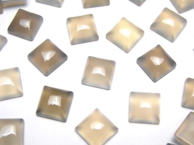 【動画】グレーオニキスAAA スクエア カボション8×8mm 5個の画像