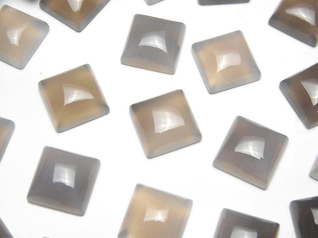 【動画】グレーオニキスAAA スクエア カボション10×10mm 5個の画像