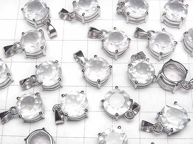 【動画】宝石質ローズクォーツAAA ラウンドファセットカット10×10mm ペンダントトップ SILVER925製 サムネイル3