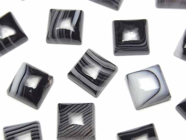 【動画】ストライプオニキスAAA スクエア カボション10×10mm 5個の画像