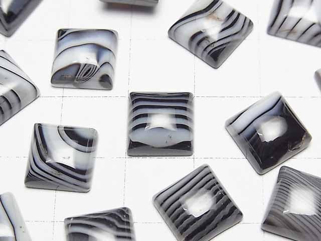 【動画】ストライプオニキスAAA スクエア カボション10×10mm 5個 サムネイル2