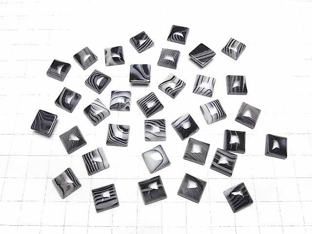 【動画】ストライプオニキスAAA スクエア カボション10×10mm 5個 サムネイル4