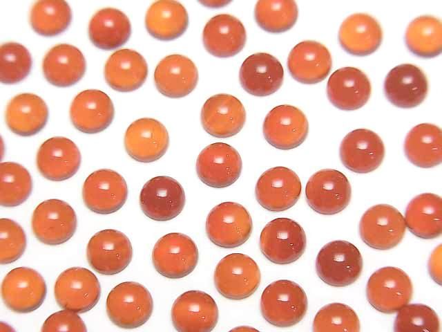 【動画】カーネリアンAAA ラウンド カボション4×4mm 10個の画像