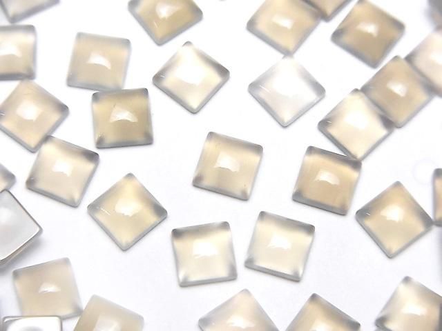 【動画】グレーオニキスAAA スクエア カボション6×6mm 5個の画像