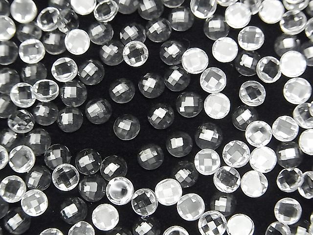 【動画】宝石質ホワイトトパーズAAA ラウンド カボションカット4×4mm 10個の画像