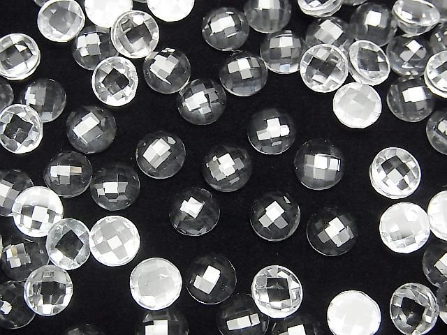 【動画】宝石質ホワイトトパーズAAA ラウンド カボションカット6×6mm 4個の画像