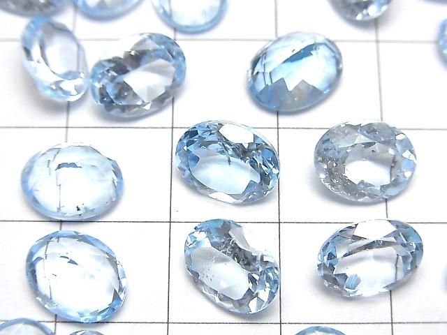【動画】宝石質スカイブルートパーズAAA ルース オーバルファセットカット10×8mm 2粒 サムネイル2