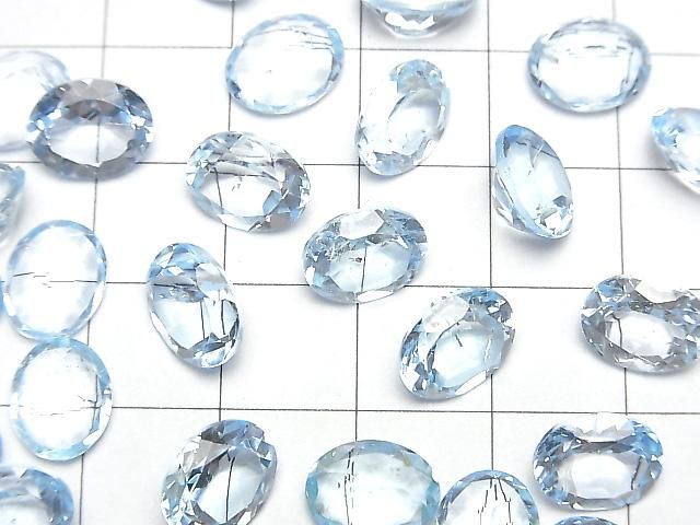 【動画】宝石質スカイブルートパーズAAA ルース オーバルファセットカット10×8mm 2粒 サムネイル3