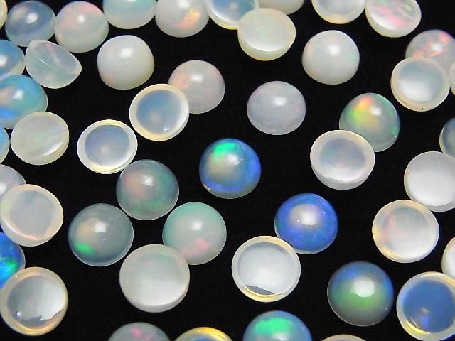 【動画】宝石質エチオピア産オパールAA++ ラウンド カボション7×7mm 5個 サムネイル3