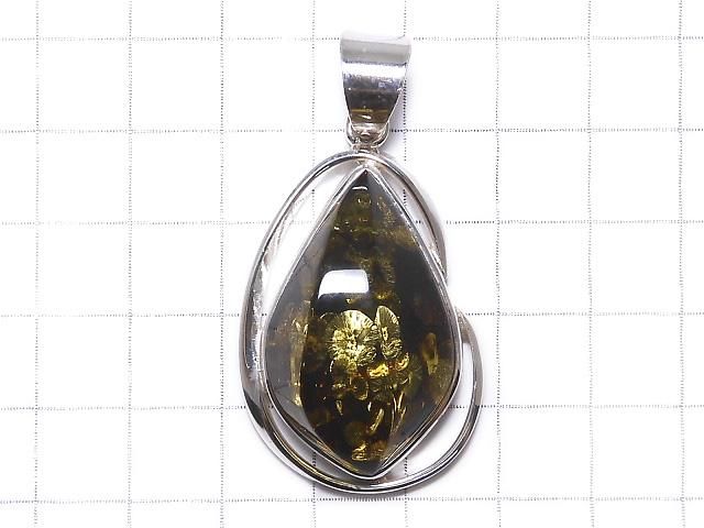 【動画】【1点もの】バルティックアンバー(琥珀) ペンダントトップ SILVER925製 NO.22 サムネイル2