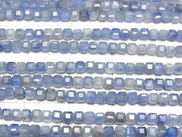 【動画】【素晴らしい輝き】カイヤナイトAA++ 極小キューブカット2.5×2.5×2.5mm 1連(約37cm) サムネイル2