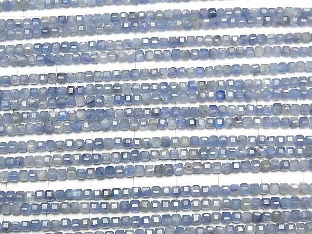 【動画】【素晴らしい輝き】カイヤナイトAA++ 極小キューブカット2.5×2.5×2.5mm 1連(約37cm) サムネイル3