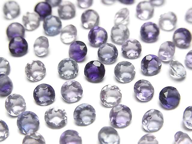 【動画】宝石質マルチカラーフローライトAAA ルース ラウンドファセットカット4×4mm 10粒の画像