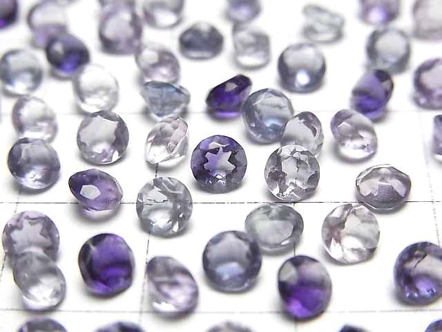 【動画】宝石質マルチカラーフローライトAAA ルース ラウンドファセットカット4×4mm 10粒 サムネイル2