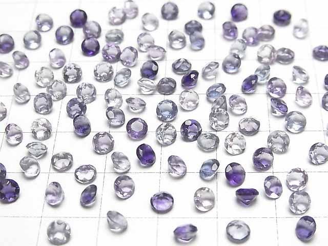 【動画】宝石質マルチカラーフローライトAAA ルース ラウンドファセットカット4×4mm 10粒 サムネイル3