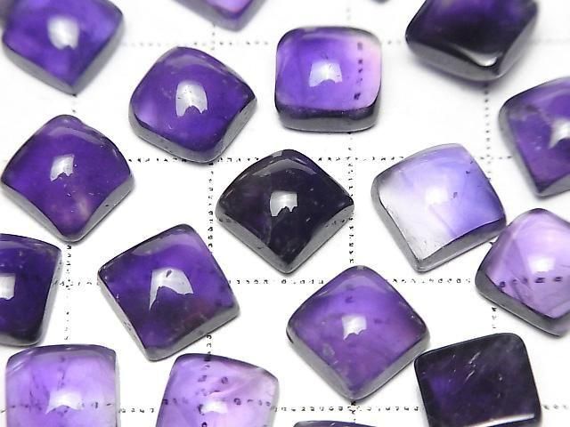 【動画】ザンビア産アメジストAA++ スクエア カボション8×8mm 3個 サムネイル2