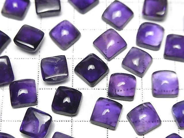 【動画】ザンビア産アメジストAA++ スクエア カボション8×8mm 3個 サムネイル3