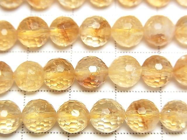 【動画】【素晴らしい輝き】ファントムシトリンAA++ 128面ラウンドカット7mm 半連/1連(約36cm) サムネイル2