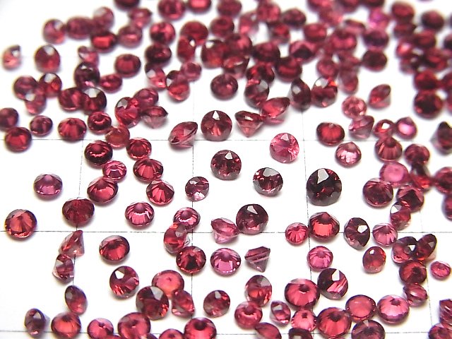 宝石質レッドスピネル ルース ラウンドファセットカット2～3mm 5粒