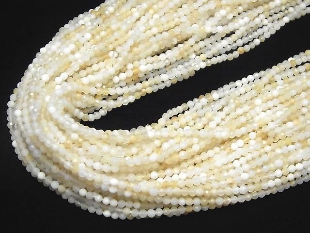 【動画】【素晴らしい輝き】ホワイトオパールAA++ 極小ラウンドカット2.5mm 1連(約36cm) サムネイル4