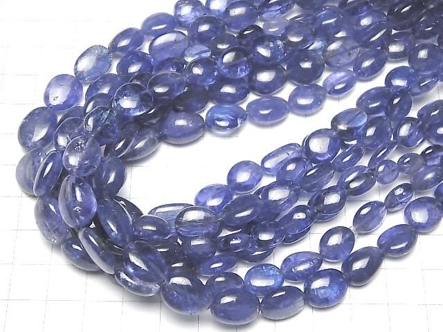 【動画】宝石質タンザナイトAAA タンブル 半連/1連(約38cm) サムネイル4