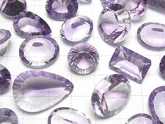 【動画】宝石質アメジストAAA ルース コンケーブカット ミックスシェイプ 2粒 サムネイル3