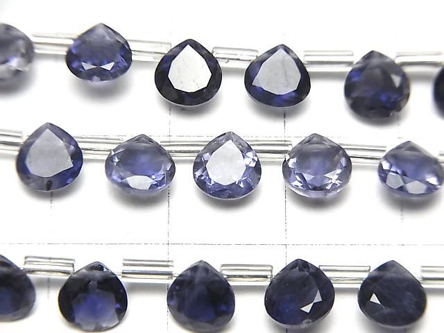 【動画】宝石質アイオライトAAA マロン ファセットカット6×6mm 半連/1連(18粒) サムネイル2