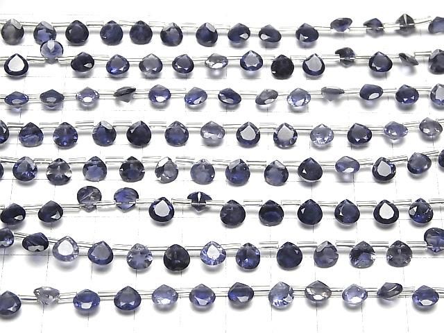 【動画】宝石質アイオライトAAA マロン ファセットカット6×6mm 半連/1連(18粒) サムネイル4