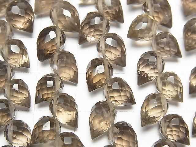 【動画】宝石質スモーキークォーツAAA つぼみドロップ ブリオレットカット 1連(約15cm) サムネイル2