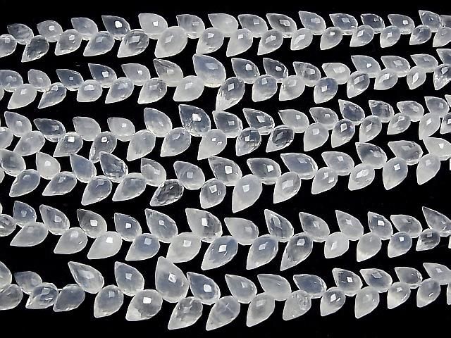 【動画】宝石質ブラジル産アイスクォーツAAA つぼみドロップ ブリオレットカット 1連(約14cm) サムネイル4