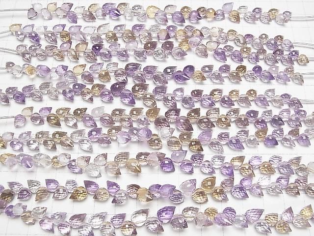 【動画】宝石質アメジスト×シトリンAAA つぼみドロップ ブリオレットカット 1連(約14cm) サムネイル4