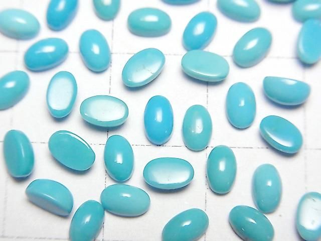 【動画】アリゾナ産キングマンターコイズAAA- オーバル カボション5×3mm 10個 サムネイル2