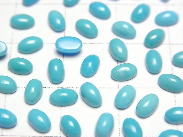 【動画】アリゾナ産キングマンターコイズAAA- オーバル カボション5×3mm 10個 サムネイル3
