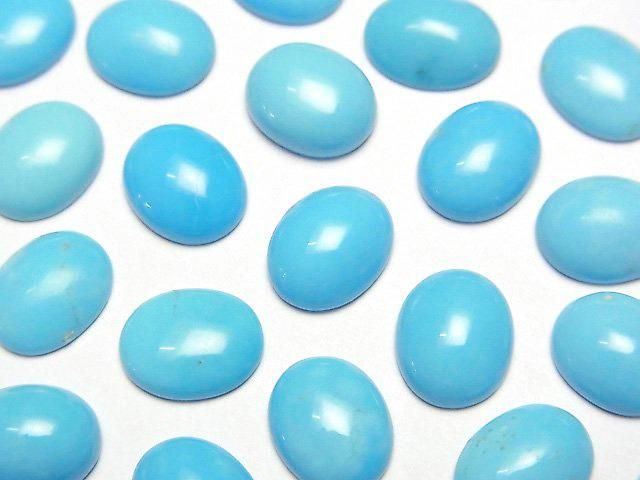 【動画】アリゾナ産キングマンターコイズAAA- オーバル カボション10×8mm 2個の画像