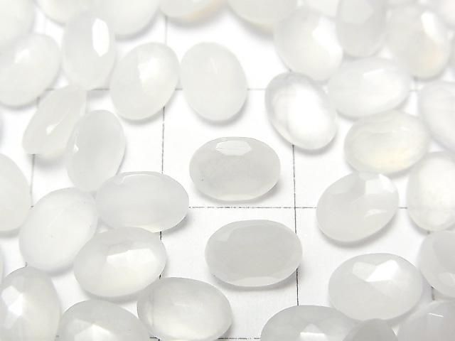 【動画】宝石質ホワイトムーンストーンAAA オーバルファセットカット7×5mm 10粒 サムネイル2
