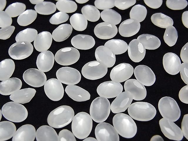 【動画】宝石質ホワイトムーンストーンAAA オーバルファセットカット7×5mm 10粒 サムネイル3