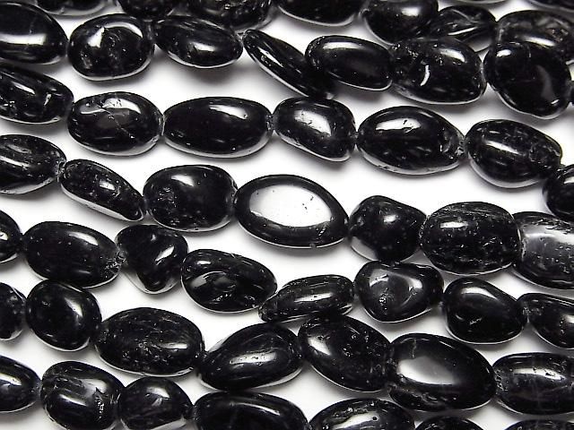 【動画】ブラックトルマリン ミニタンブル 1連(約37cm)の画像